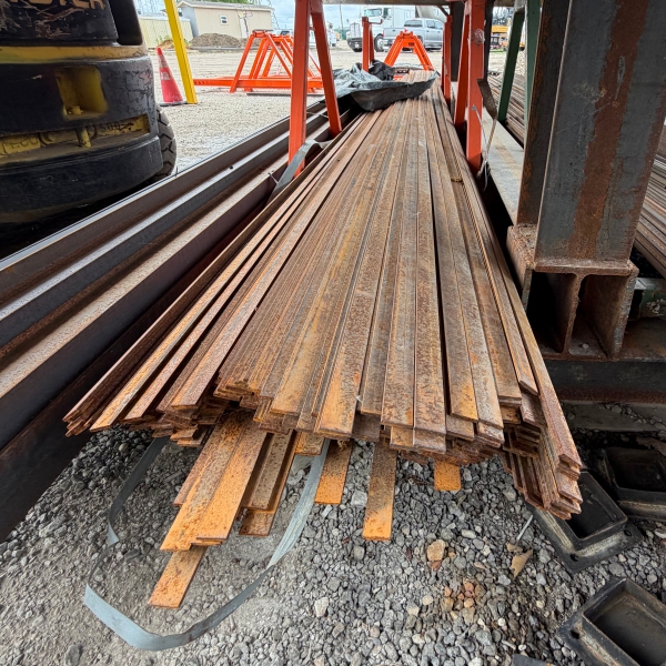 Steel flat bar material used in trailers, gates, fencing, and fabrication projects
